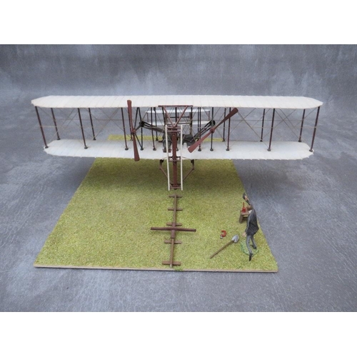 201 - A Wright Brothers first aircraft flight diorama, wingspan W 31 cm