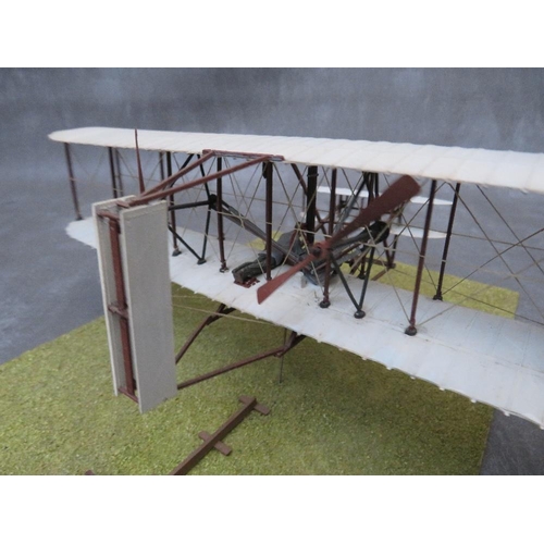 201 - A Wright Brothers first aircraft flight diorama, wingspan W 31 cm