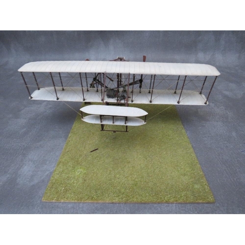 201 - A Wright Brothers first aircraft flight diorama, wingspan W 31 cm