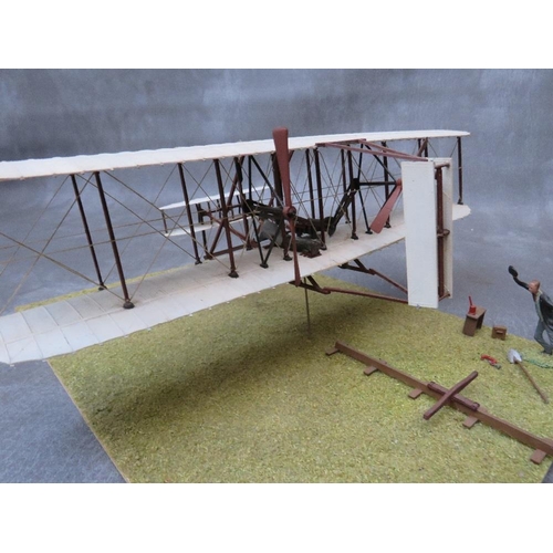 201 - A Wright Brothers first aircraft flight diorama, wingspan W 31 cm