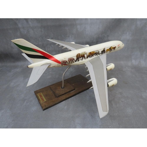 202 - A model of an Emirates 'United For Wildlife' theme aircraft, wing span 55 cm