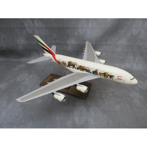 202 - A model of an Emirates 'United For Wildlife' theme aircraft, wing span 55 cm