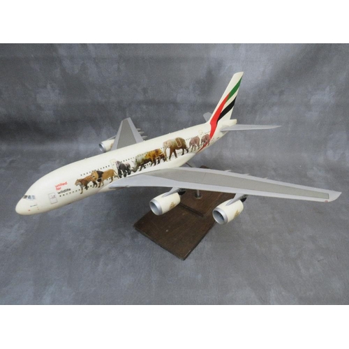 202 - A model of an Emirates 'United For Wildlife' theme aircraft, wing span 55 cm