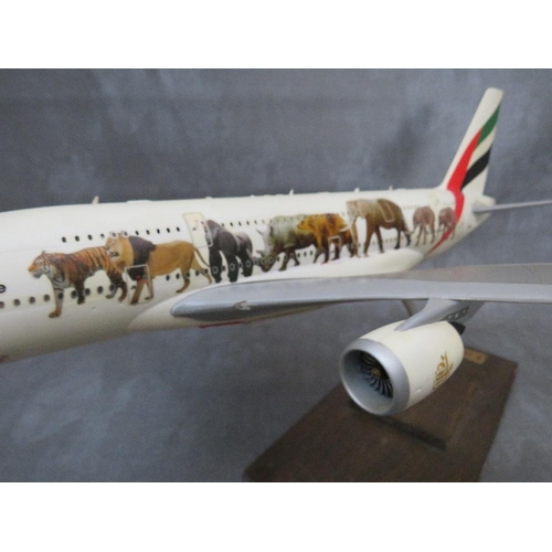 202 - A model of an Emirates 'United For Wildlife' theme aircraft, wing span 55 cm