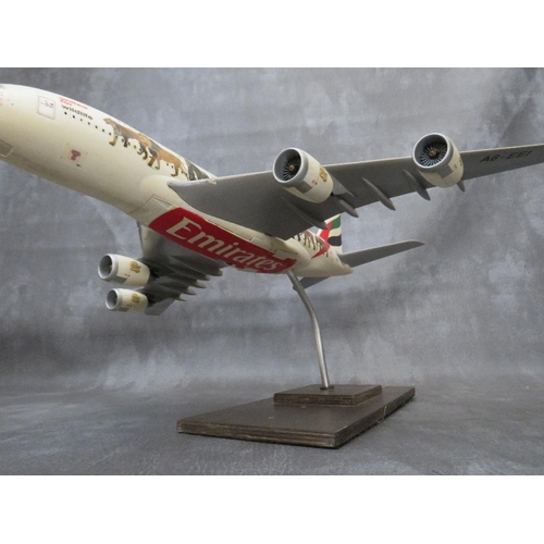 202 - A model of an Emirates 'United For Wildlife' theme aircraft, wing span 55 cm