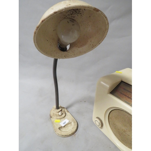 227 - A vintage table desk lamp together with a vintage radiogram (2)