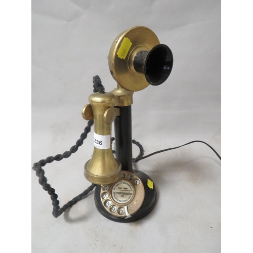 236 - A vintage stick telephone with later conversion