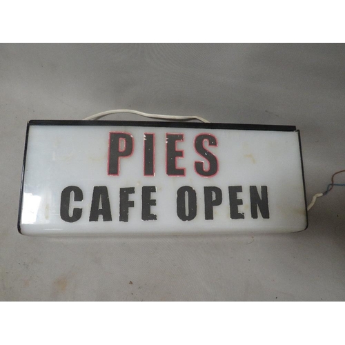 253 - A vintage double sided illuminating cafe sign