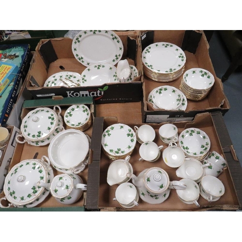 71 - Four trays of Colclough ivy pattern tea and dinnerware