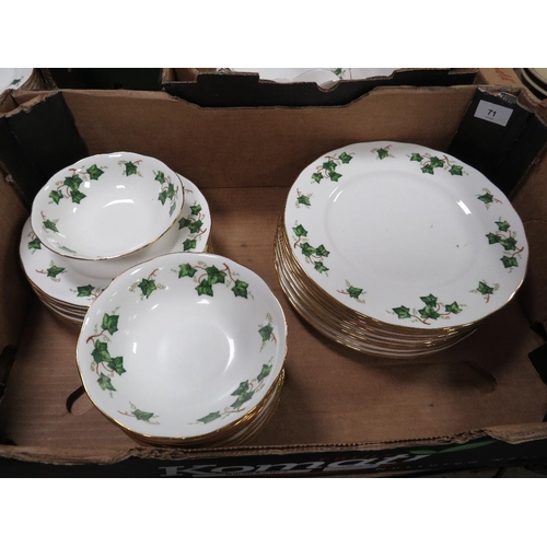 71 - Four trays of Colclough ivy pattern tea and dinnerware