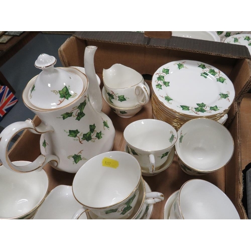 71 - Four trays of Colclough ivy pattern tea and dinnerware