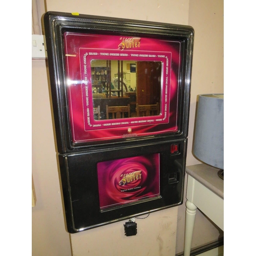 712 - An illuminated wall mounted 'Sound Surfer' juke box front panel repurposed as a mirror