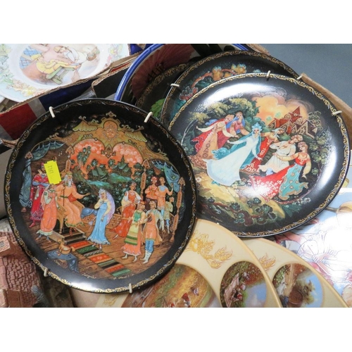 72 - Two trays of collectable plates etc