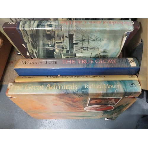 77 - Two boxes of assorted military books and magazines