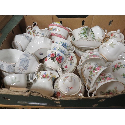 85 - Two trays of Royal Albert Old Country Roses teaware etc., to include a 21pc tea set with large tea p... 