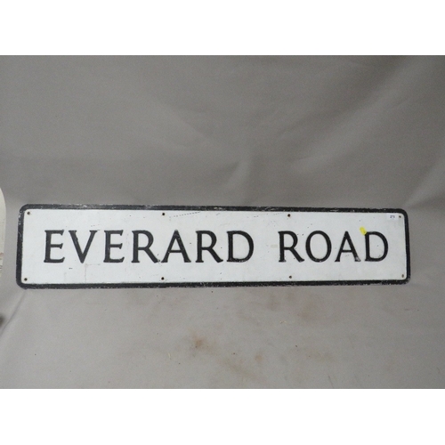 273 - A large vintage North Wales 'Rhos-on-Sea' Everrard Road street sign