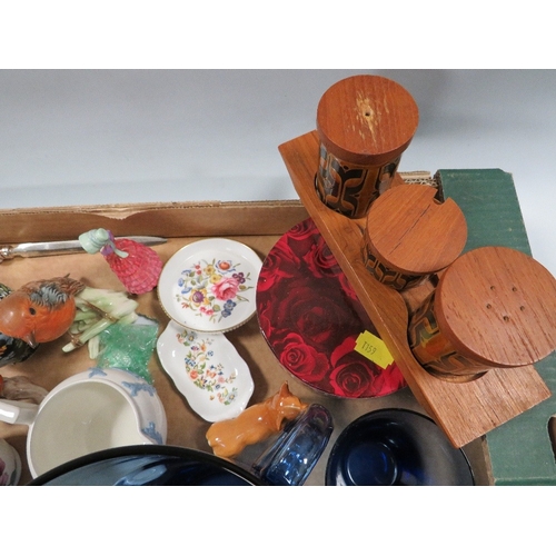 317 - A tray of ceramics and glass to include Aynsley, Doulton etc.