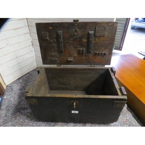 581 - An antique wooden ammunitions box converted to a tool box