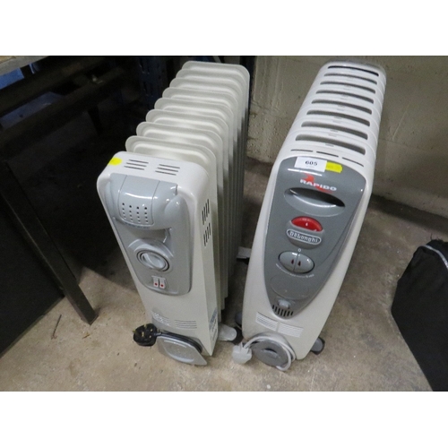 605 - Two oil filled radiators