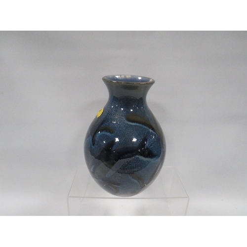 330 - A Cobridge 'Dolphine' stoneware vase