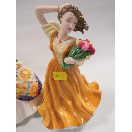 348 - Three Royal Doulton figurines comprising 'Joanna' - signed by Michael Doulton to base, 'Day Dreams' ... 