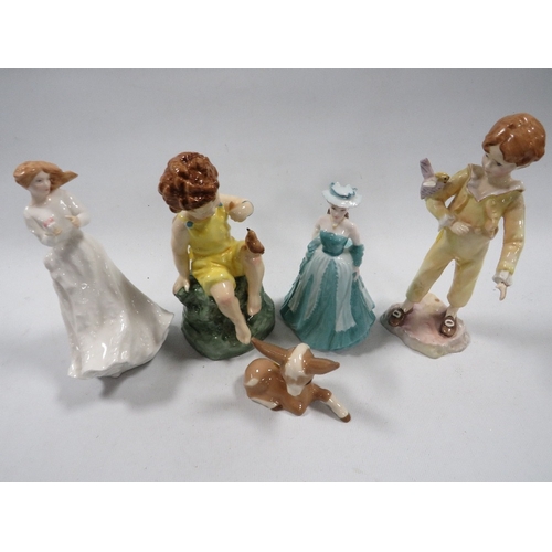 363 - A Royal Worcester figurine 'Fridays Child' together with a small Doulton figurine 'Thank You' etc. (... 