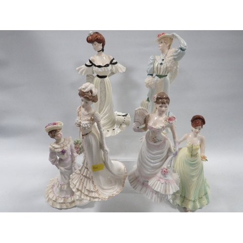 364 - Six assorted Coalport figurines to include 'Louisa' and 'Ascot'