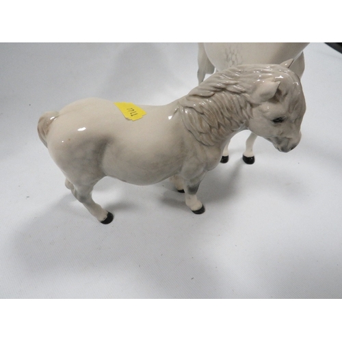 365 - A Beswick grey mare together with a Royal Doulton grey Shetland pony (2)