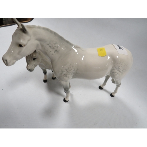 365 - A Beswick grey mare together with a Royal Doulton grey Shetland pony (2)