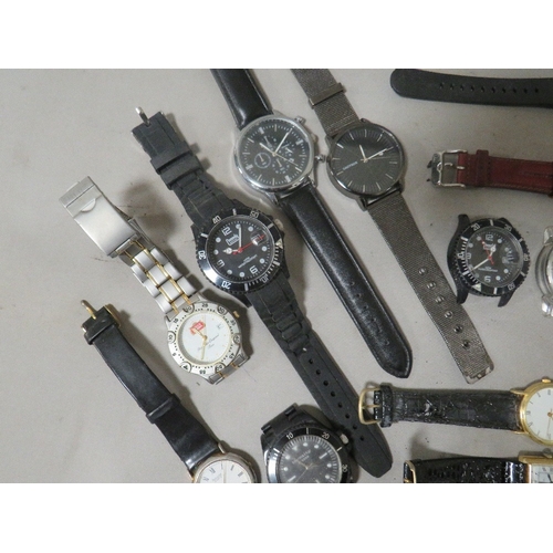 490 - A tub of assorted wristwatches