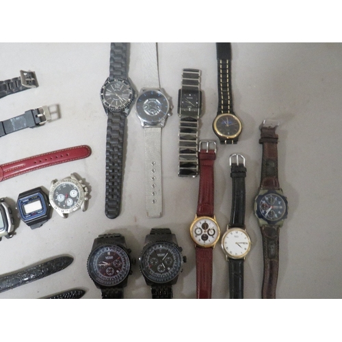 490 - A tub of assorted wristwatches