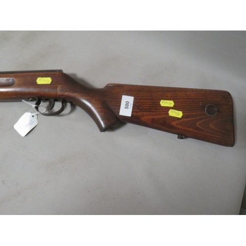 500 - A vintage air rifle marked 'JELLY CAL 5.5', to stock