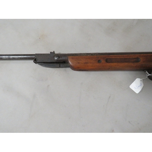 500 - A vintage air rifle marked 'JELLY CAL 5.5', to stock