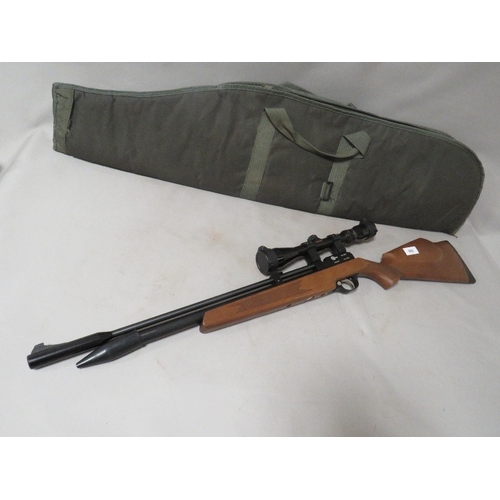 502 - A SMK victory PR900W CAL. (4.5MM) gun mounted with Simmons scope with carry bag