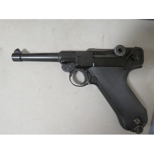 506 - A boxed luger P08 6MM gas blowback airsoft pistol