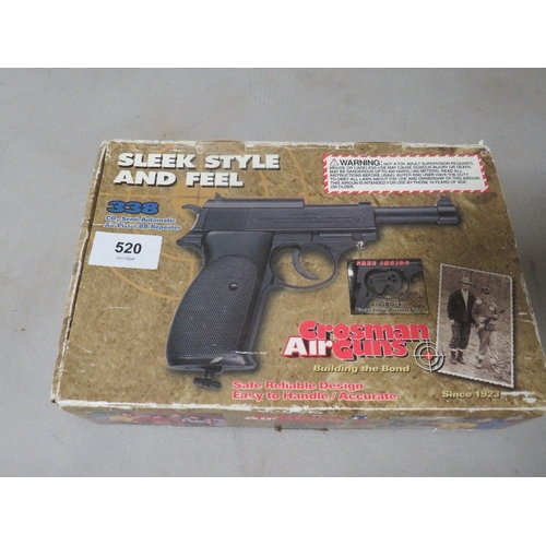 520 - A boxed Crosman 338CO2 semi automatic air pistol BB repeater