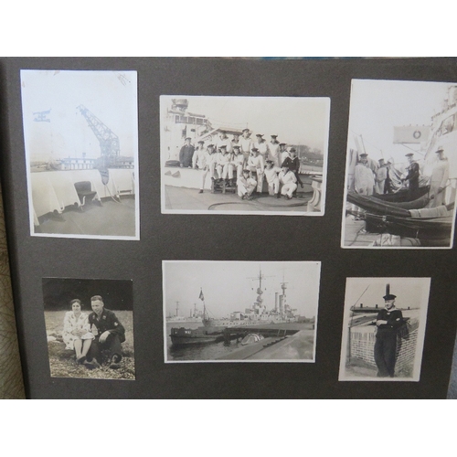 106 - A WW2 GERMAN KRIEGSMARINE INTEREST PHOTOGRAPH ALBUM, including images of sailors in uniform, U boat ... 