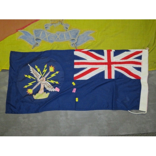 122 - AN IX-XII LANCERS FLAG, Queens crown, 163 x 94 cm, together with another flag (2)