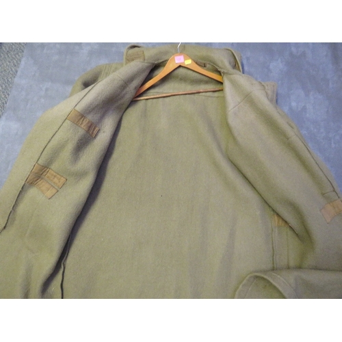 128 - A WW2 OFFICERS DUFFLE COAT, named to collar Sub. Lieut. A Blinkhorn RN, HMS Tormentor