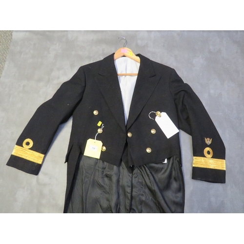 134 - A ROYAL NACY COMMANDERS TAILCOAT & WAISTCOAT, with bullion thread detail