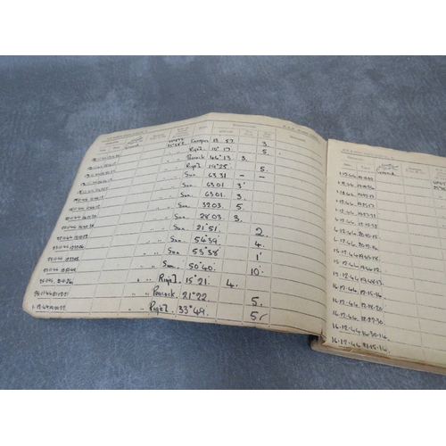 194 - A WW2 OBSERVERS AND AIR GUNNERS FLYING LOGBOOK, and RAF sight log book, both named to 1813892 M.J. B... 