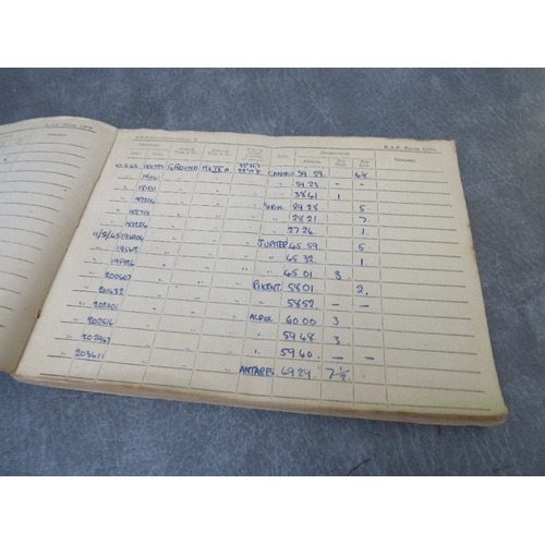 194 - A WW2 OBSERVERS AND AIR GUNNERS FLYING LOGBOOK, and RAF sight log book, both named to 1813892 M.J. B... 