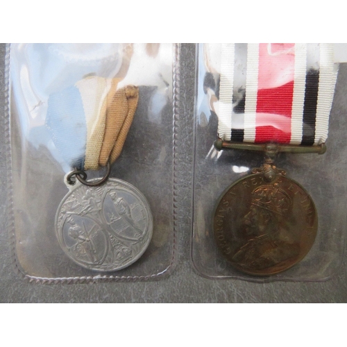 208 - TWO GEORGE V SPECIAL CONSTABULARY MEDALS, named to Horace Bowater and Fred Crowther, along with WWI ... 