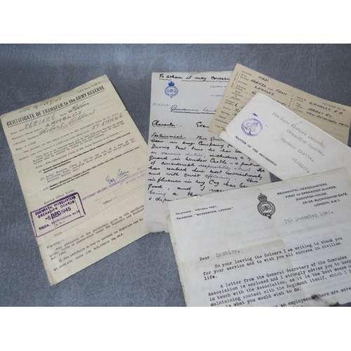 215 - WW2 MEDALS AND PAPERWORK TO GDSM R.A. LAMBLEY GRENADIER GUARDS