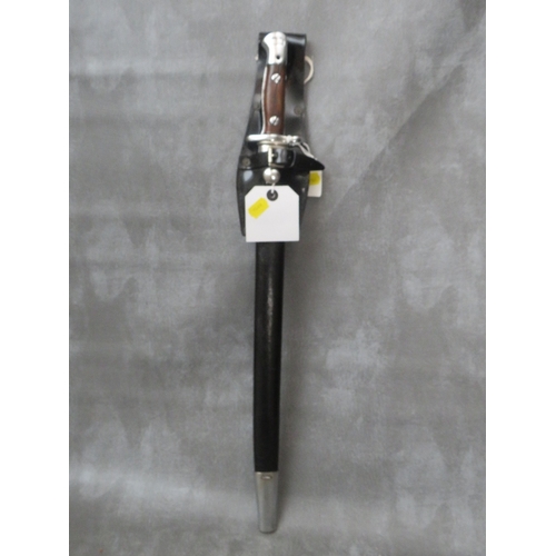 220 - A NICKEL-PLATED PARADE BAYONET, in scabbard with frog