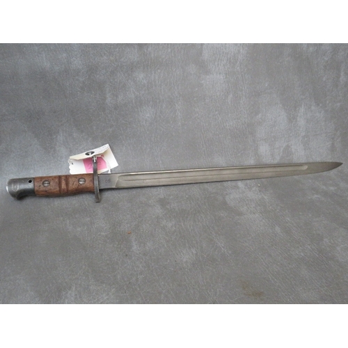 222 - A US WWI BAYONET, dated 11-16 (No scabbard)