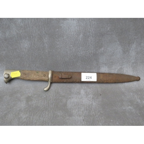 224 - A WW2 GERMAN DRESS BAYONET, with antler grips, A/F