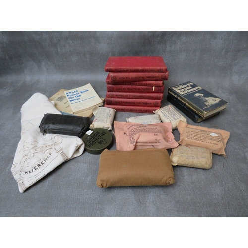 233 - A COLLECTION OF FILED AND OTHER DRESSINGS, including an ARP 1938 dated shell dressing, an instructio... 