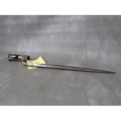 235 - A BROWN BESS SOCKET BAYONET, with East India Company markings