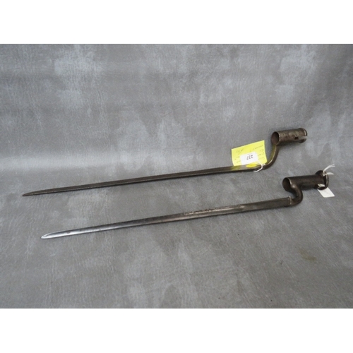 237 - A BROWN BESS SOCKET BAYONET, and one other early socket bayonet (2)